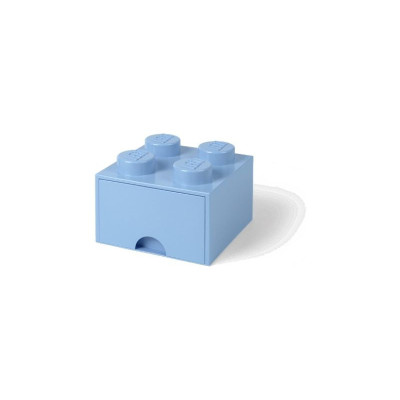 LEGO úložný box s šuplíkem 250x250x180mm - světle modrý