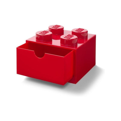 LEGO stolní box 4 se zásuvkou červený