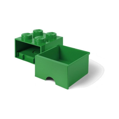 LEGO úložný box s šuplíkem 250x250x180mm - tmavě šedý