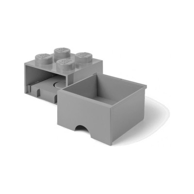 LEGO úložný box s šuplíkem 250x250x180mm - tmavě šedý