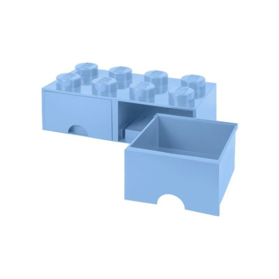 LEGO úložný box s šuplíky 250x500x180mm - světle modrý