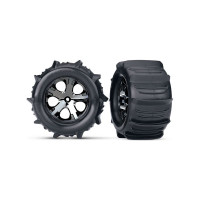 Kompletní kola All-Star. Černě chromované disky s lopatkovými pneumatikami pro RC modely aut v měřítku 1:10 (2 ks v balení). Rozměr disku ø72x50 mm, rozměr pneumatiky ø135x70 mm. Unašeč je šestihran 12 mm s offsetem 27 mm. Paddle tires-lopatkové pneumatiky jsou vhodné do písku, sněhu nebo pro jízdu po vodní hladině.