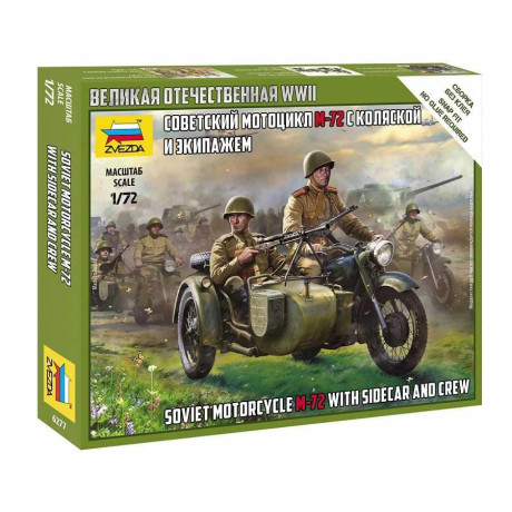 Wargames (WWII) figurky 6277 - Soviet M-72 Sidecar Motorcycle w/Crew
