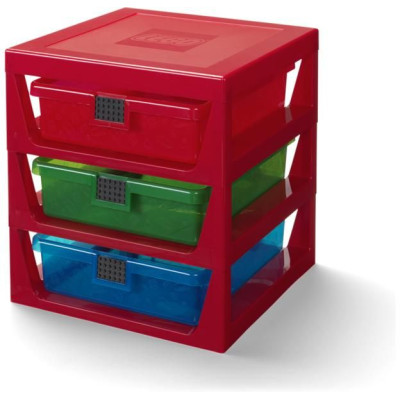 LEGO organizér se třemi zásuvkami - tmavě šedá