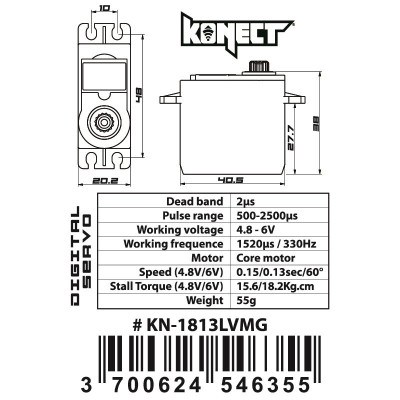 KONECT 18 kg Digital servo (18kg-0,13s/60°)
