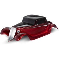 Traxxas karosérie Factory Five 33 Hot Rod Coupe červená - kompletní karoserie s aplikovanými polepy. Obsahuje: přední mřížku, zrcátka, přední a zadní světlomety, pěnovou vložku.