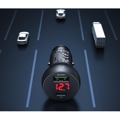 45W PD Car Charger with Digital Display