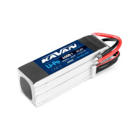 LiPo akumulátorová sada KAVAN se zvýšenou zatížitelností 40/80C, nabíjení až 2C. Šestičlánek 6s1p 22,2V 4500 mAh, rozměry: 142x42x48mm, hmotnost: 592g, servisní konektor JST-XH.