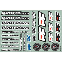 Protoform obtisky s nápisy loga PROTOform propagují logo, rozměry 222mm x 147mm.