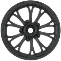 Disky Pomona Drag Spec 2.2" - přední, pro RC modely aut 1:10. Barva černá. Unašeč je šestihran 12 mm.