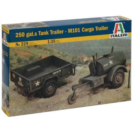 Model Kit military 0229 - 250 GAL.S TANK TRAILER - M101 CARGO TRAILER
