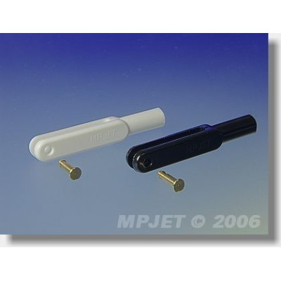 Vidlička plast, délka 44 mm, šířka drážky 3, čep pr. 2,5, M3, bílá, balení 10 ks