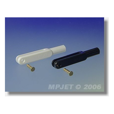 Vidlička plast, délka 44 mm, šířka drážky 3, čep pr. 2,5, M3, bílá, balení 10 ks