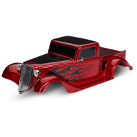 Traxxas karosérie Factory Five 35 Hot Rod Truck červená - kompletní karoserie s aplikovanými polepy. Obsahuje: přední mřížku, zrcátka, přední a zadní světlomety, pěnovou vložku.