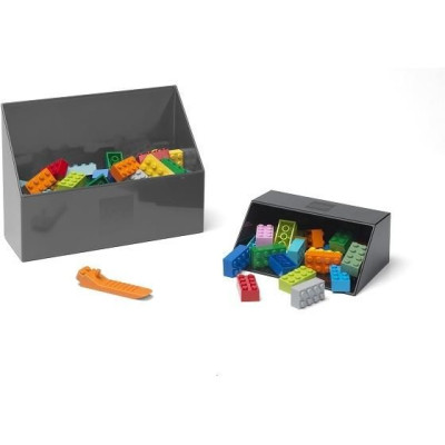 LEGO naběrač na kostičky šedá/černá, set 2ks