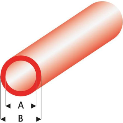 Raboesch profil ASA trubka transparentní červená 2x3x330mm (5)