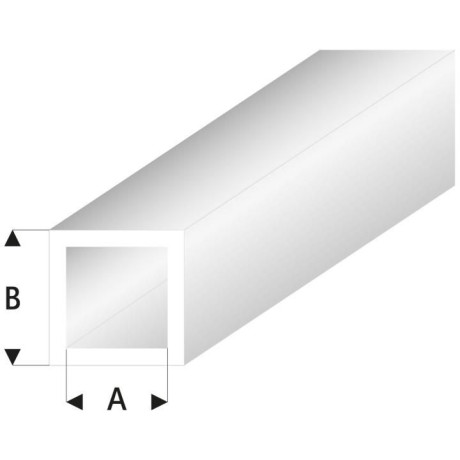 Raboesch profil ASA trubka čtvercová transparentní bílá 2x3x330mm (5)