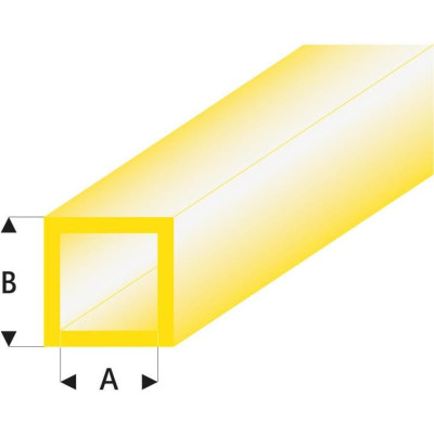Raboesch profil ASA trubka čtvercová transparentní žlutá 2x3x330mm (5)