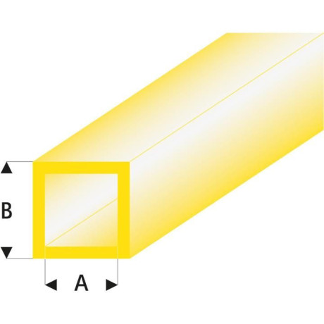 Raboesch profil ASA trubka čtvercová transparentní žlutá 5x6x330mm (5)