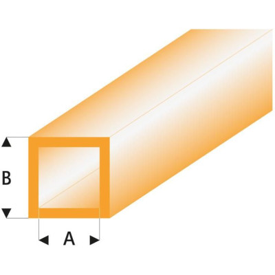 Raboesch profil ASA trubka čtvercová transparentní oranžová 4x5x330mm (5)