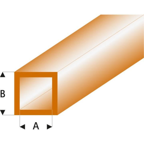 Raboesch profil ASA trubka čtvercová transparentní hnědá 5x6x330mm (5)