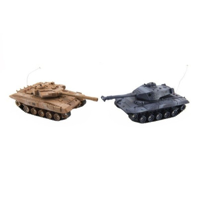 Tank RC 2ks 25cm tanková bitka + dobíjacia pack 27MHZ a 40MHz so zvukom sa svetlom v krabici 50x20