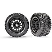 Traxxas kolo, disk Rally MT, pneu Gravix (pár). Nízkoprofilové pneumatiky 7,4" x 4,0" Gravix ™ se směrovým dezénem běhounu, tišší než u tradiční terénní pneumatiky, tuhá středová kostra proti vyboulení. Pěnová vložka. Pár (levý a pravý). Unašeč - šestihran 24 mm (drážkovaný). Kompletní nalepené.