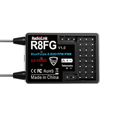 Vysílač RC8X s příjímačem R8FG