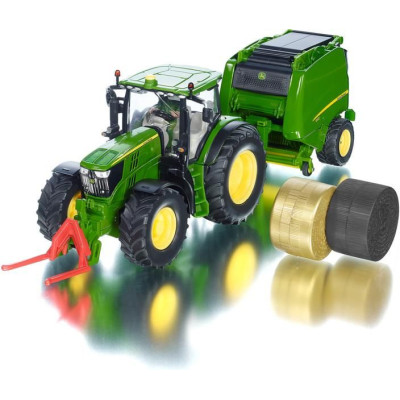SIKU Farmer - Traktor John Deere + balíkovačka 1:32