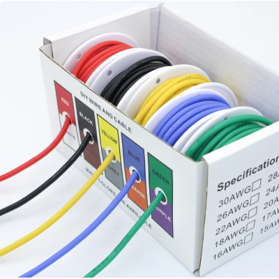 Flexibilný silikónový kábel 5 farieb 20AWG/5x10m