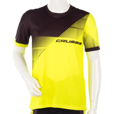 Športové tričko CRUSSIS, krátky rukáv, žltá / čierna
