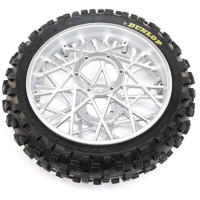 Náhradní díl pro RC model motorky Losi 1:4 Promoto-MX: kolo s pneu Dunlop MX53 zadní, disk chrom