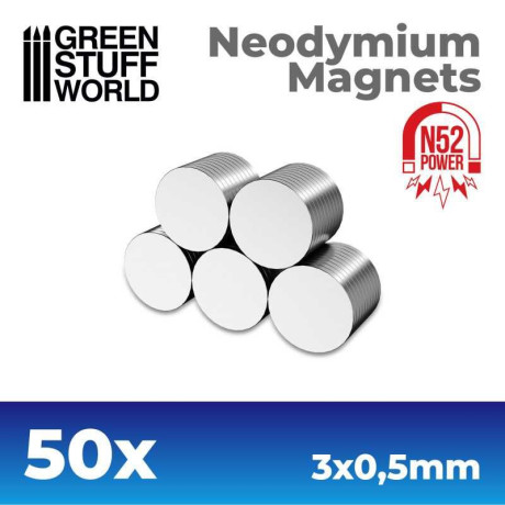 Neodymium Magnets 2x1mm - 50 units (N35) / Neodymové magnety 2x1mm 50ks