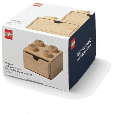 LEGO Wood dřevěný stolní box 4 se zásuvkou dub