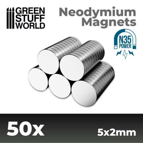 Neodymium Magnets 2x1mm - 50 units (N35) / Neodymové magnety 2x1mm 50ks