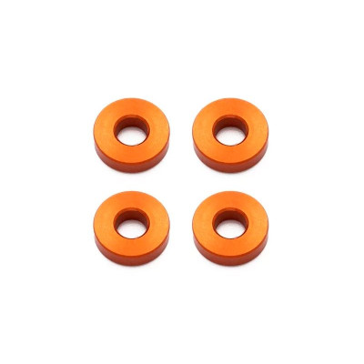 Oranžová hliníková podložka 3x7,5x2 mm, 4 ks.