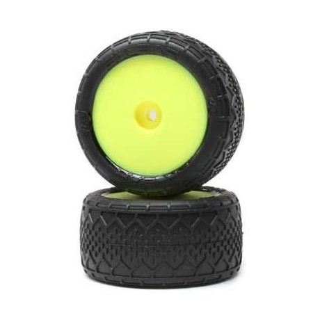 Losi kolo s pneu BK Bar, zadní, žlutý disk (2): Mini-B