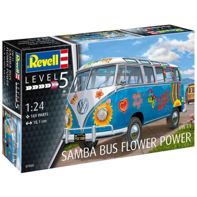 Plastic ModelKit auto 07050 - VW T1 Samba Bus \"Flower Power\" (1:24)