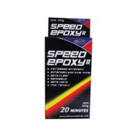Speed Epoxy II 20 min je 20 minutová epoxidová pryskyřice. Vytváří po vytvrzení pružný spoj, do značné míry odolný vůči dlouhodobému působení vody.. Spoj lze namáhat po 60 minutách, plná pevnost po 3 hodinách.