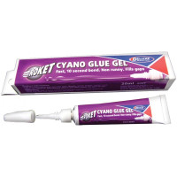 Roket Cyano Gel je ethyl-kyanoakrylátové lepidlo gelové konzistence. Lepidlo může být díky gelové konzistence aplikováno na svislé plochy, ze kterých nestéká. IC-Gel se nanáší pouze zmáčknutím tuby na povrch z libovolného úhlu.