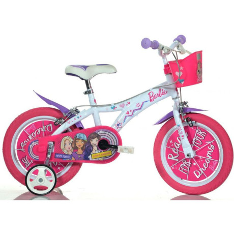 DINO Bikes - Dětské kolo 16\" Barbie s košíkem