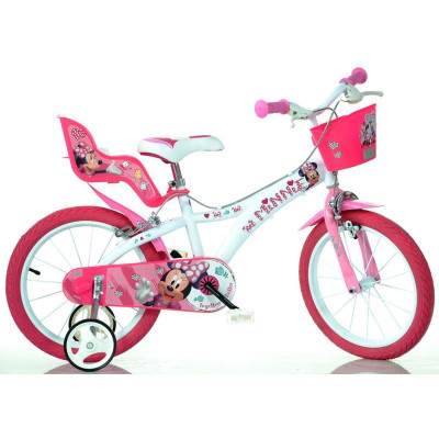 DINO Bikes - Dětské kolo 16\" Minnie se sedačkou pro panenku a košíke