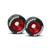 Náhradní díl pro RC modely aut Traxxas: hliníkové kolo opěrných koleček (Wheelie) červené (2 ks).