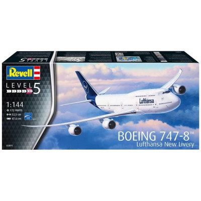 Plastic ModelKit letadlo 03891 - Boeing 747-8 Lufthansa "New Livery" (1:144)