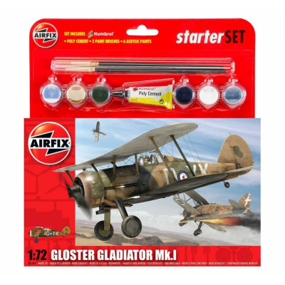 Starter Set letadlo A55206 - Gloster Gladiator (1:72)