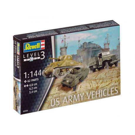 Plastic ModelKit military 03350 - US Army vehicles WWII M4 Sherman &
