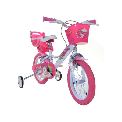 DINO Bikes - Dětské kolo 16" Jednorožec se sedačkou