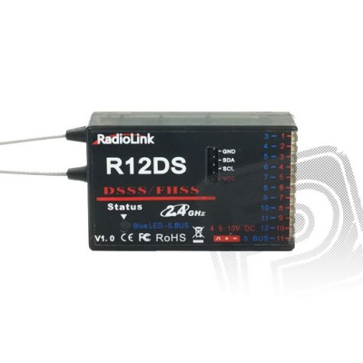 Vysílač AT10II s přijímačem R12DS + telem. modul
