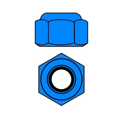 Hliníkové Nylon STOPmatky M4 - modré - 10 ks.