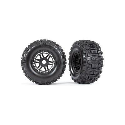 Traxxas kolo 2.8/3.6\", black wheels, Sledgehammer tires (2)